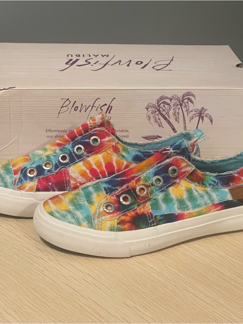 Blowfish Malibu Rainbow Tie-Dye Slip-On Sneakers - Multi - Picture 1 of 10